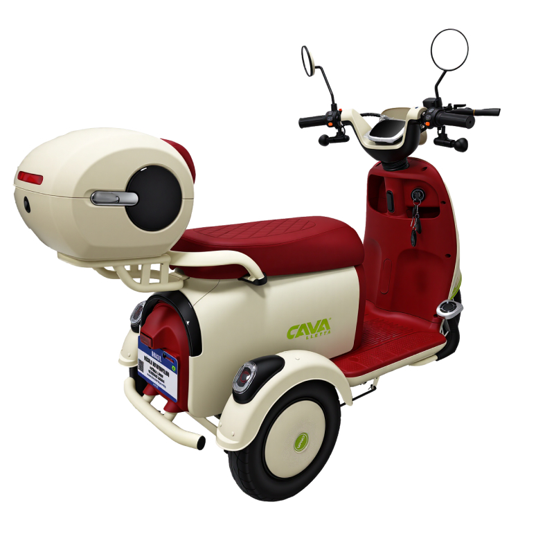 T3 Triciclo Elétrico - Vermelho · traseira em perspectiva